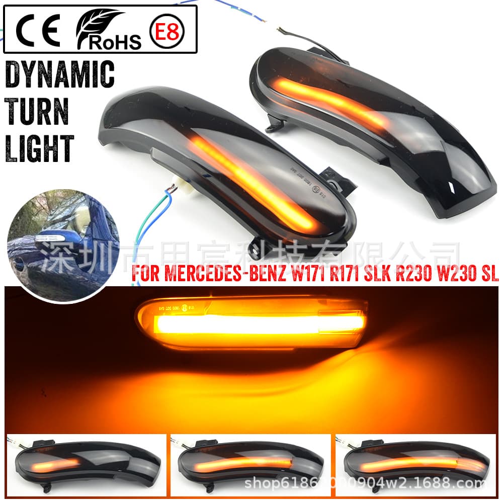 Suitable for Mercedes-Benz SLK R171 W171 SL R230 W230 rearview mirror dynamic water turn signal light