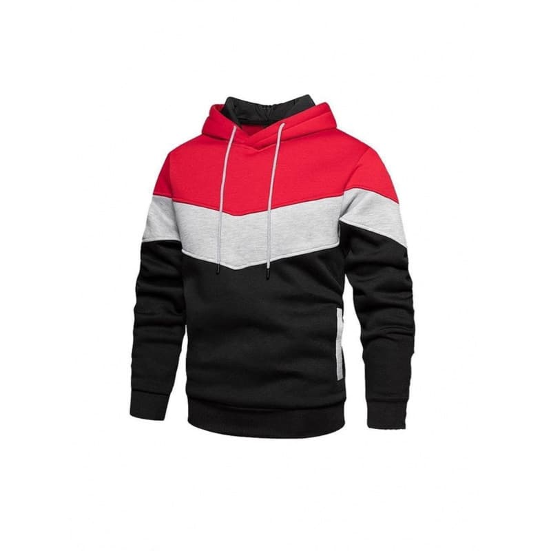 2026 New European and American Cross-Border Fleece Hoodie Patchwork Hooded Sweatshirt Autumn Winter Casual Sports Hoodie Casual