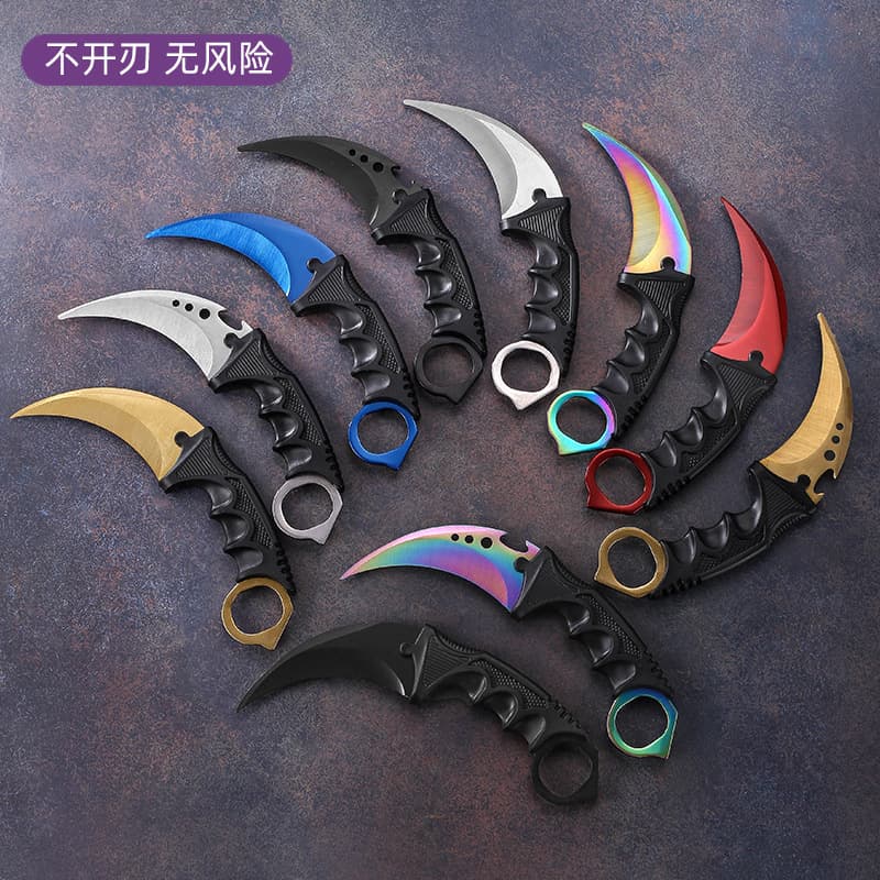 [Factory Direct] Thickened Karambit Knife - CSGO Game Style Practice Knife - Outdoor Curved Blade
