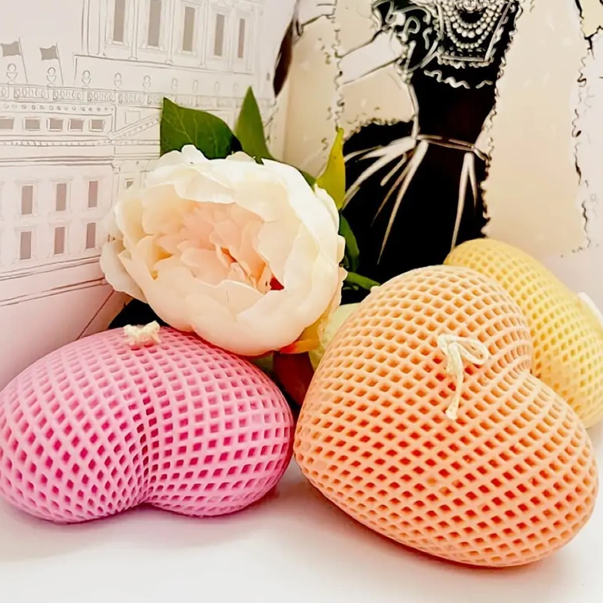 Braided love candle mold DIY love plaster resin soap mold baking mousse cake mold cross-border