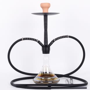 New Cross-Border Hot Selling Single-Tube Hookah Medium Double-Tube Aluminum Alloy Glass Bottle Shisha 6008