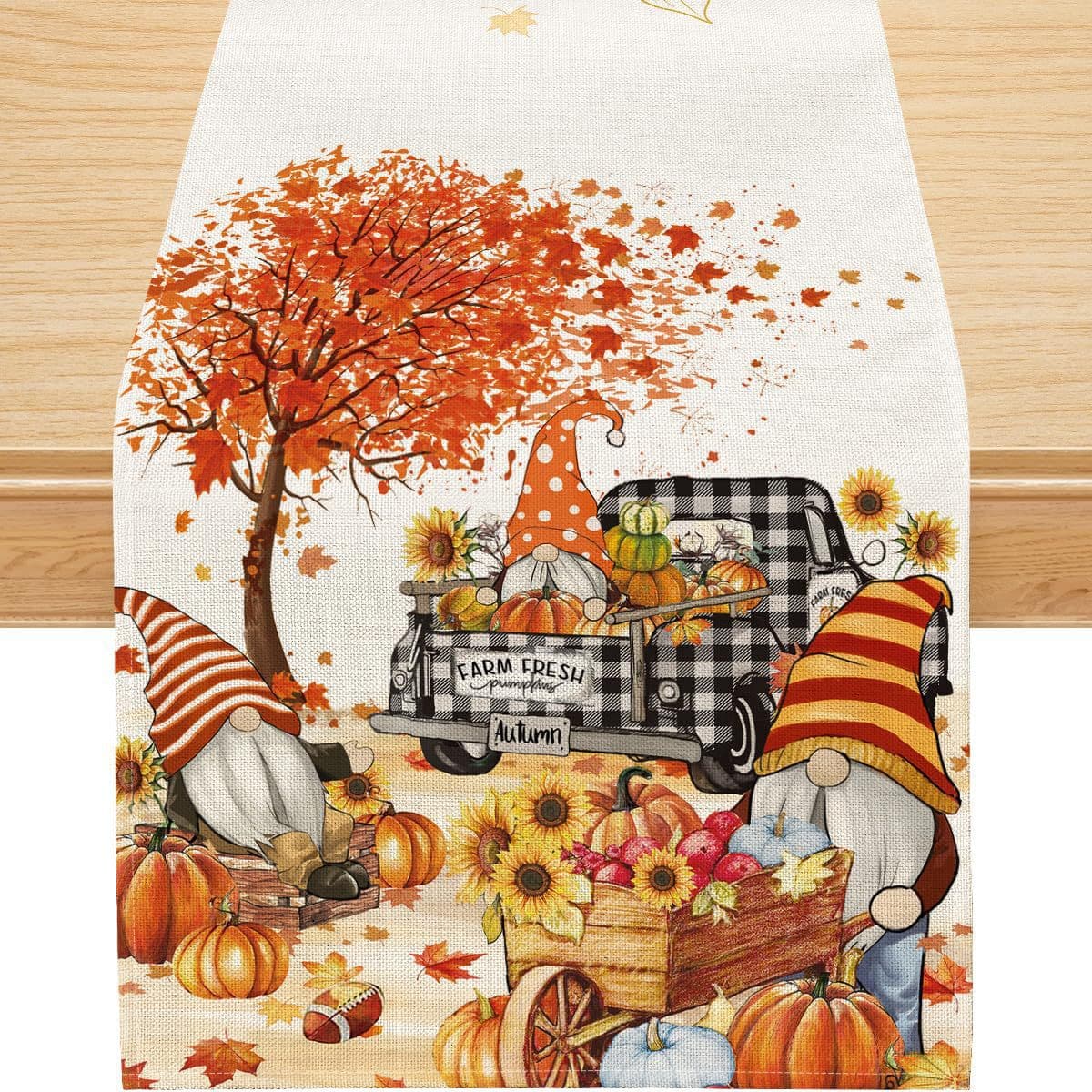 Cross Border Table Flag Autumn Gnome Truck Pumpkin Harvest Kitchen Restaurant Party Coffee Table Decoration Factory Wholesale