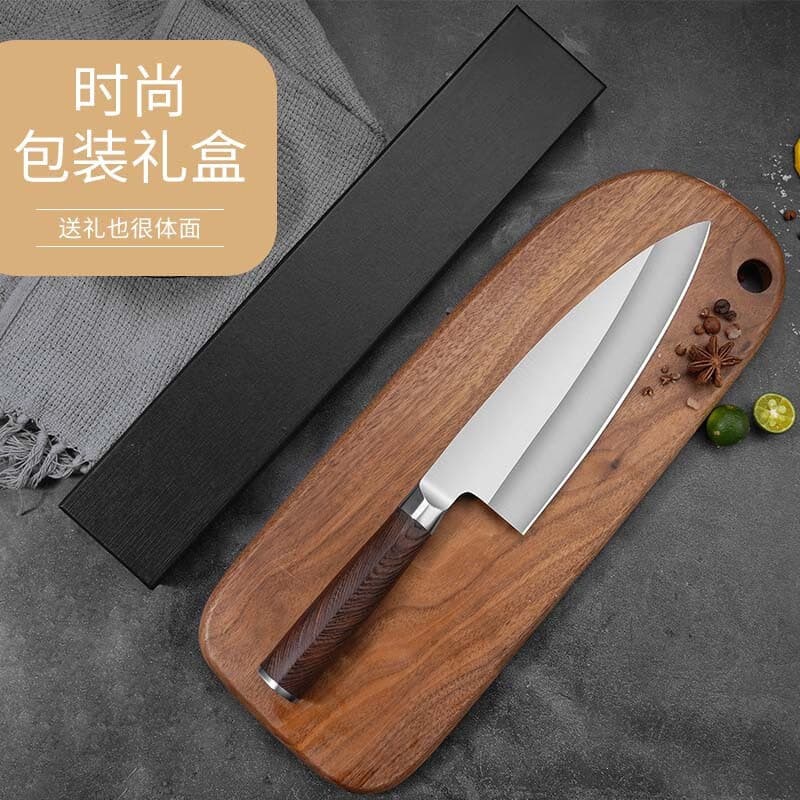 Japanese sashimi knife, fish-cleaning knife, fish head knife, single-edged German 7CR17 molybdenum vanadium steel, thickened stainless steel fish knife