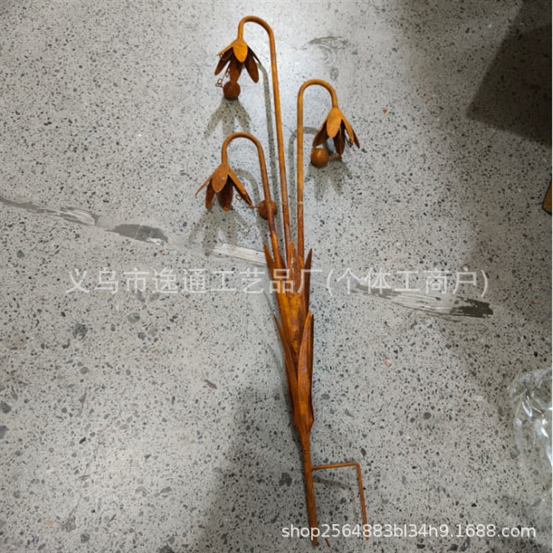 New Cross-Border Product Triple Bluebells Garden Stake Decorative Insert