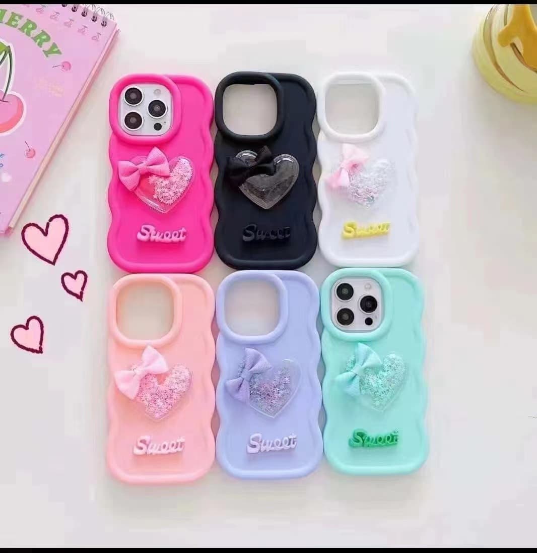 New Macaron Samsung S24 Wavy Edge Phone Case Candy Color DIY Sticker Decoration Solid Color Protective Cover