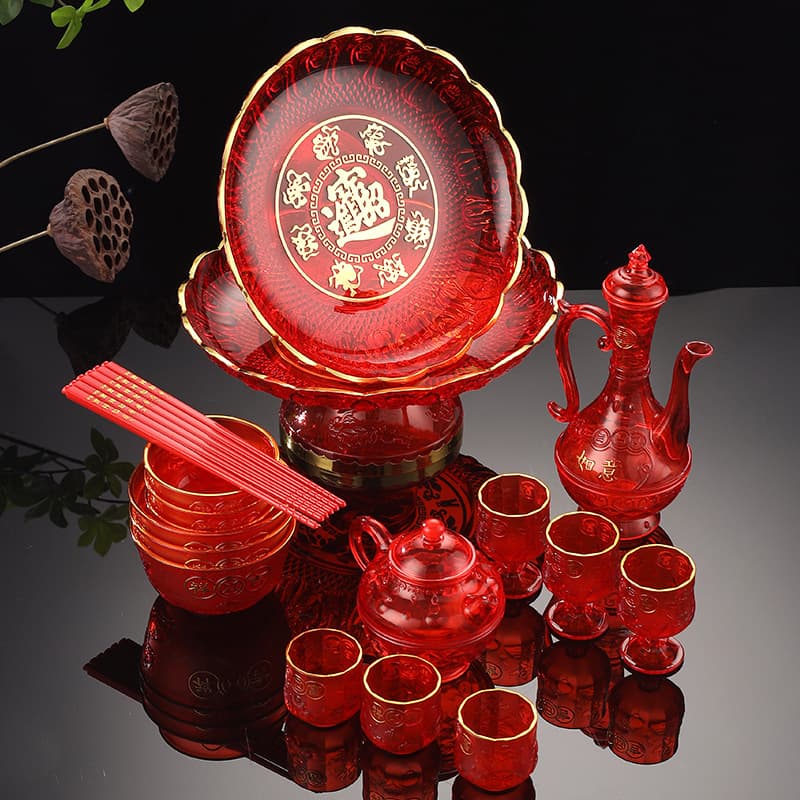 Thickened Plastic Imitation Crystal Series Offering Fruit Plates - Factory Direct Sales for Buddhist Supplies
