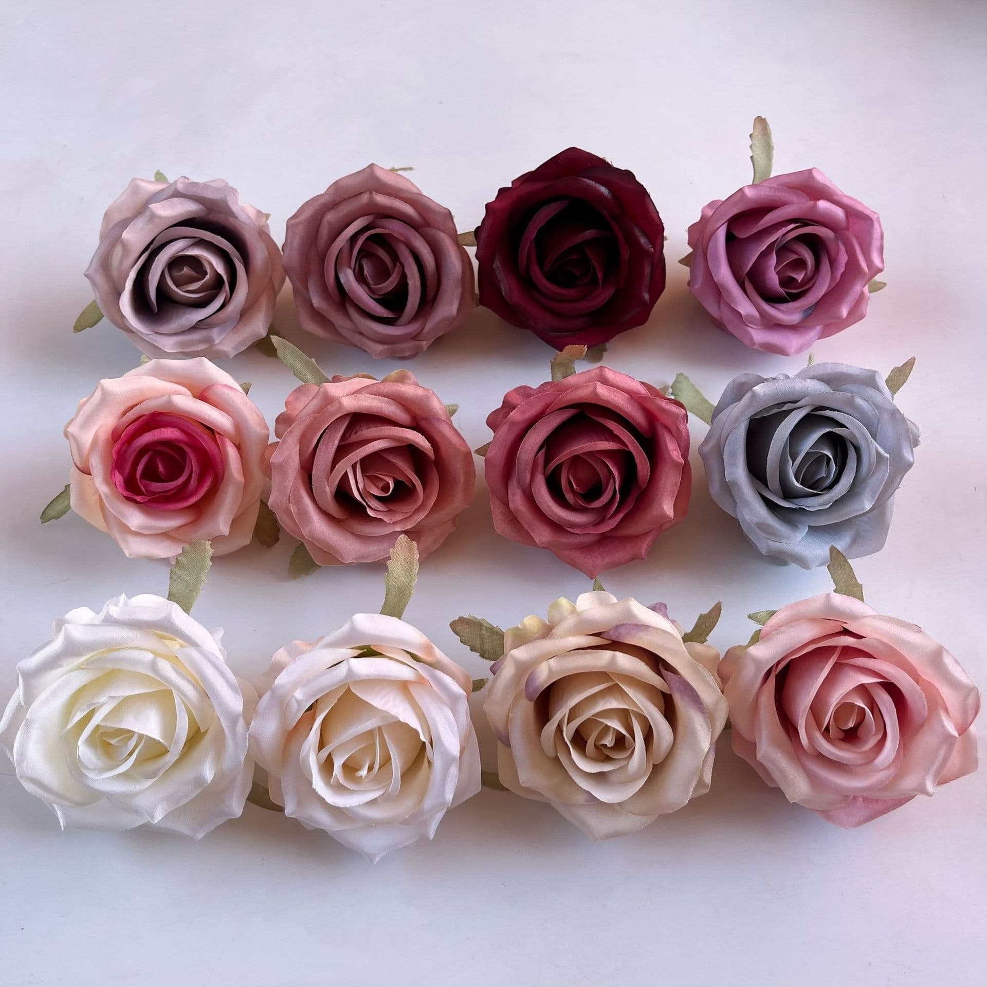 Panbu Artificial Rose Flower Head Fake Flower Fragrant Concubine Rose Silk Flower Wedding Atmosphere Decoration Wholesale Silk Flower Hotel Decoration