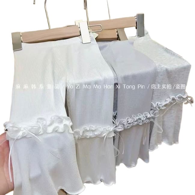 Girls' leggings summer ultra-thin 26 baby ice silk nine-point pants micro-flared lace stretch slim fit versatile pants