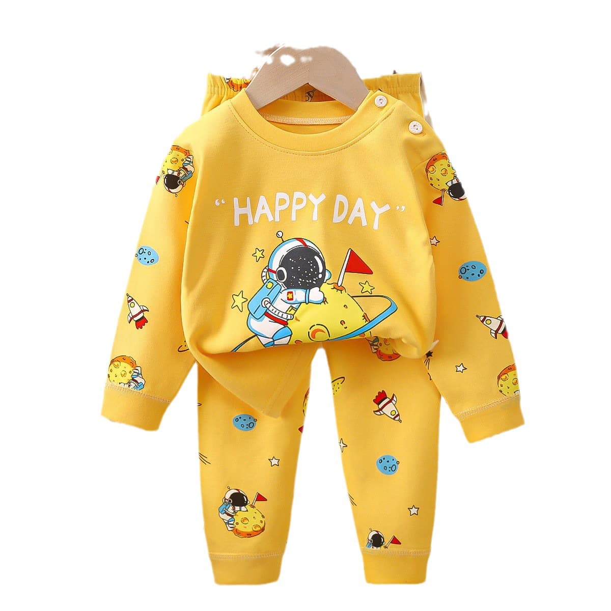 Kids Autumn/Winter Thermal Underwear Set Cotton Boys Baby Long Sleeve Top and Pants Pajamas Loungewear Trendy Wholesale