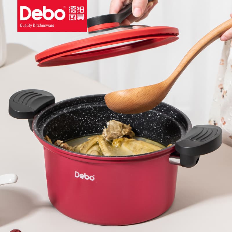 Debo's new non-stick pressure cooker, a popular household cooker for stewing and cooking, is available now as a gift.