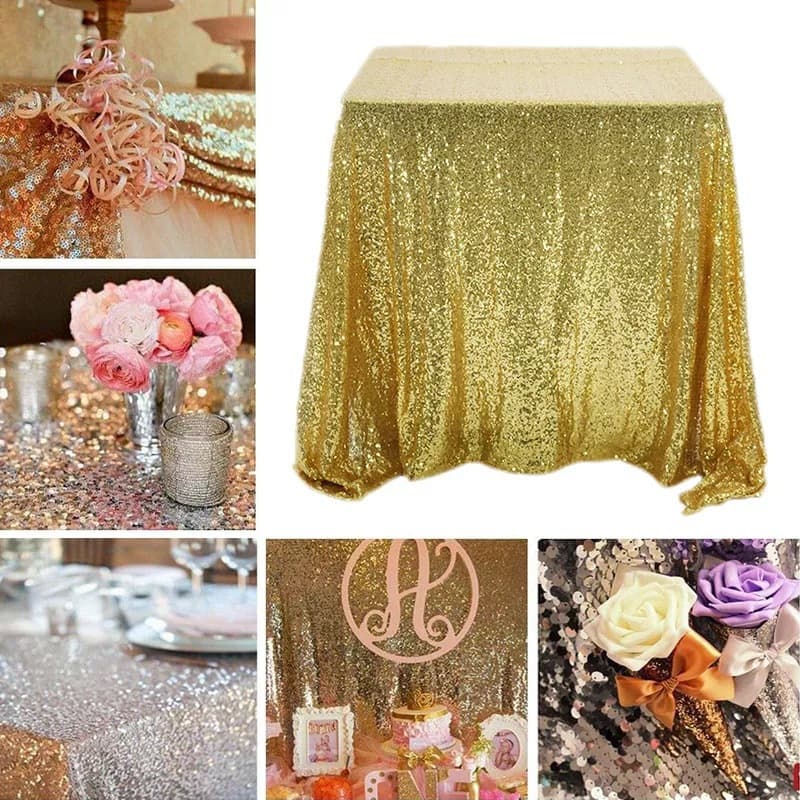 Cross-border Exclusive Sequin Tablecloth Table Cover Hotel Wedding Party Christmas Decoration Fabric Wedding Dessert Tablecloth Table Cover