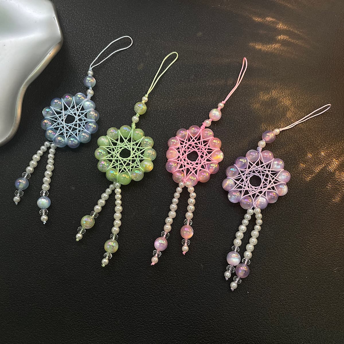 Original Design Dreamcatcher Beaded Chain Lanyard Phone Charm Keychain Bag Pendant Trendy