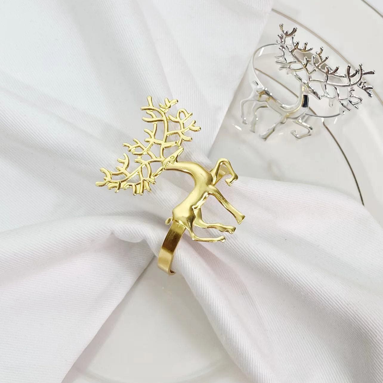 Amazon Bestseller Napkin Rings, Christmas Deer-themed, Direct Supply from Manufacturers for Hotel Western Dining