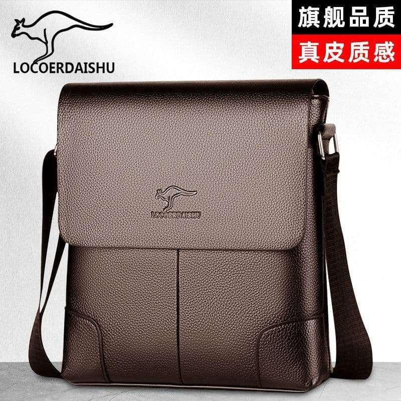 Men's Single Shoulder Crossbody Bag Fashionable Sling Bag Business Casual Briefcase Waterproof and Wear-resistant Flap Crossbody Bag