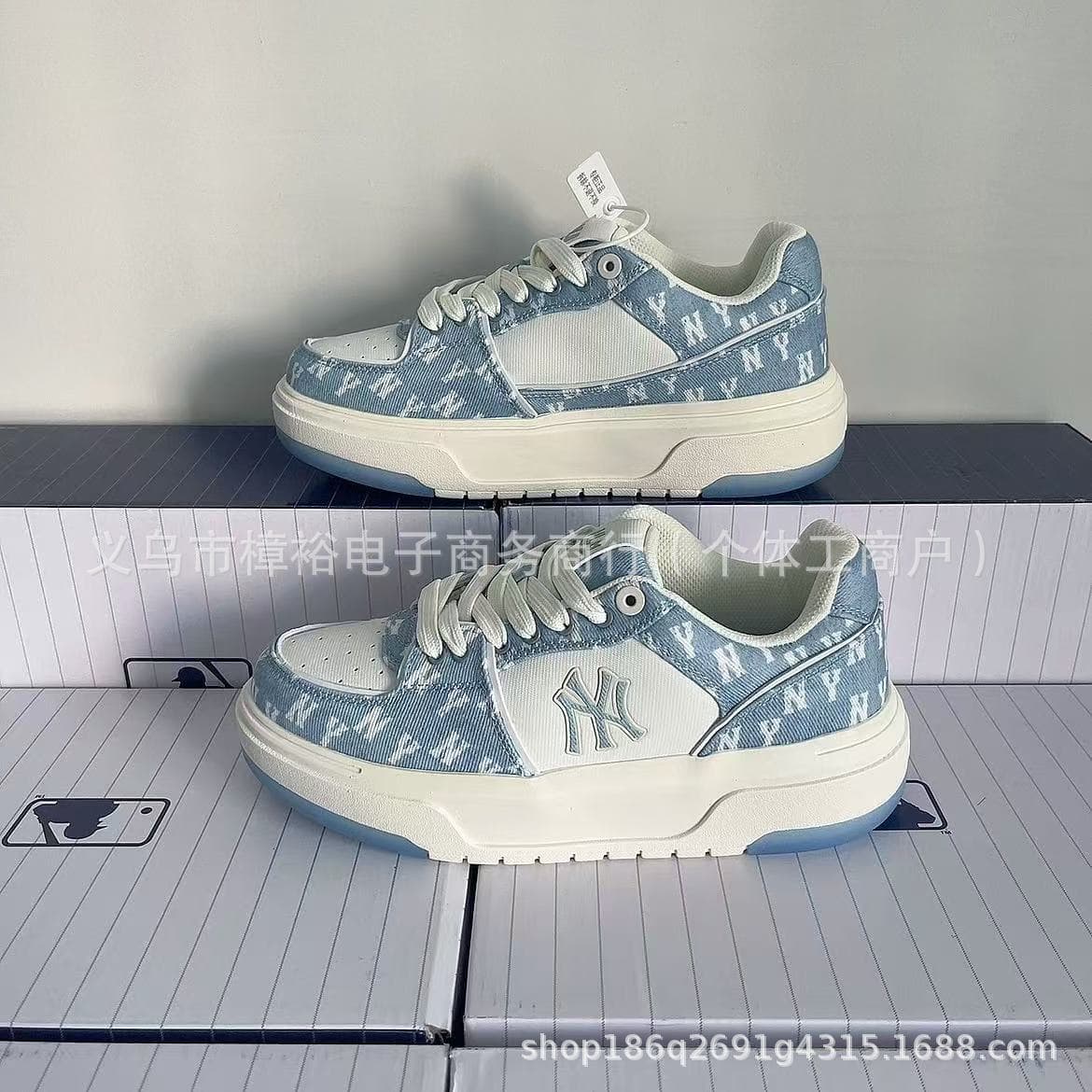 MLB unisex monogram print platform sneakers, casual sneakers, spring/summer new style SXS.