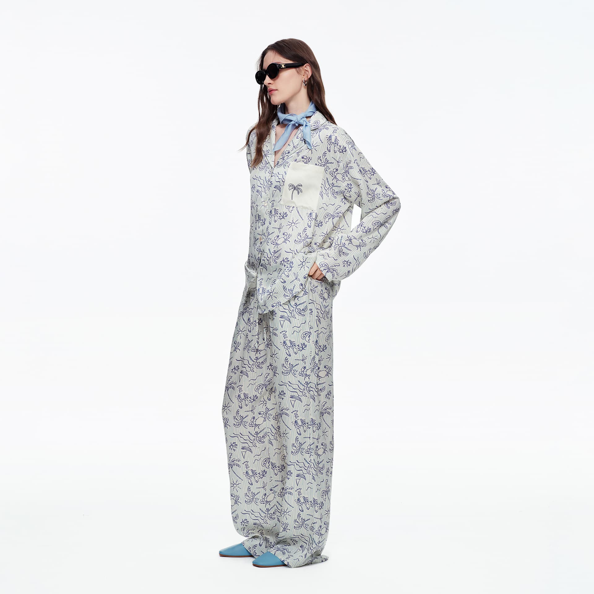 WB New Women's Pajama Set: Rayon Long Pants and Long Sleeve Top, Premium Design Print, Cool-Touch Fashionable Loungewear