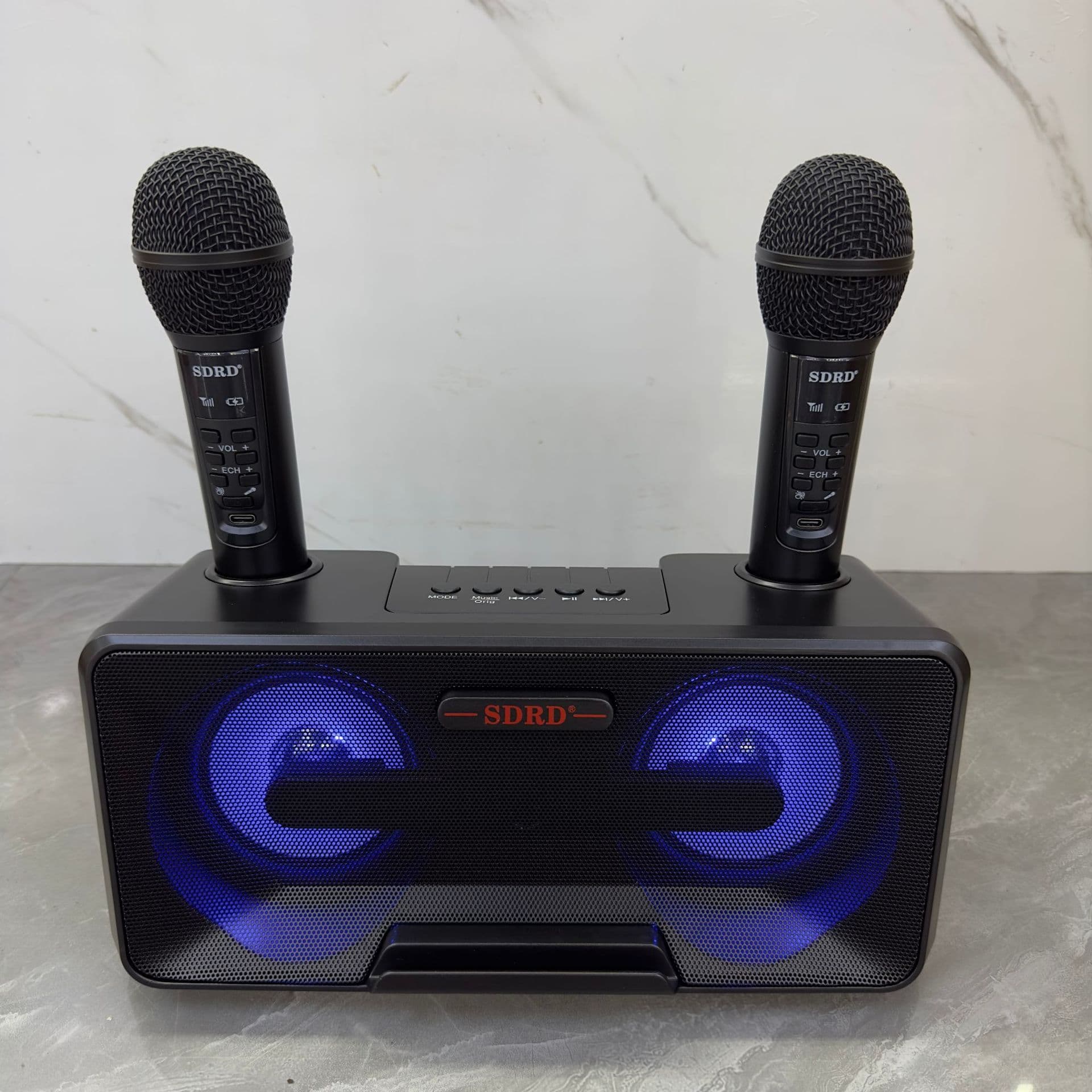 SD301S Bluetooth Audio Karaoke Machine Wireless Dual Microphone All-in-One Magic Outdoor Portable Headphone Speaker