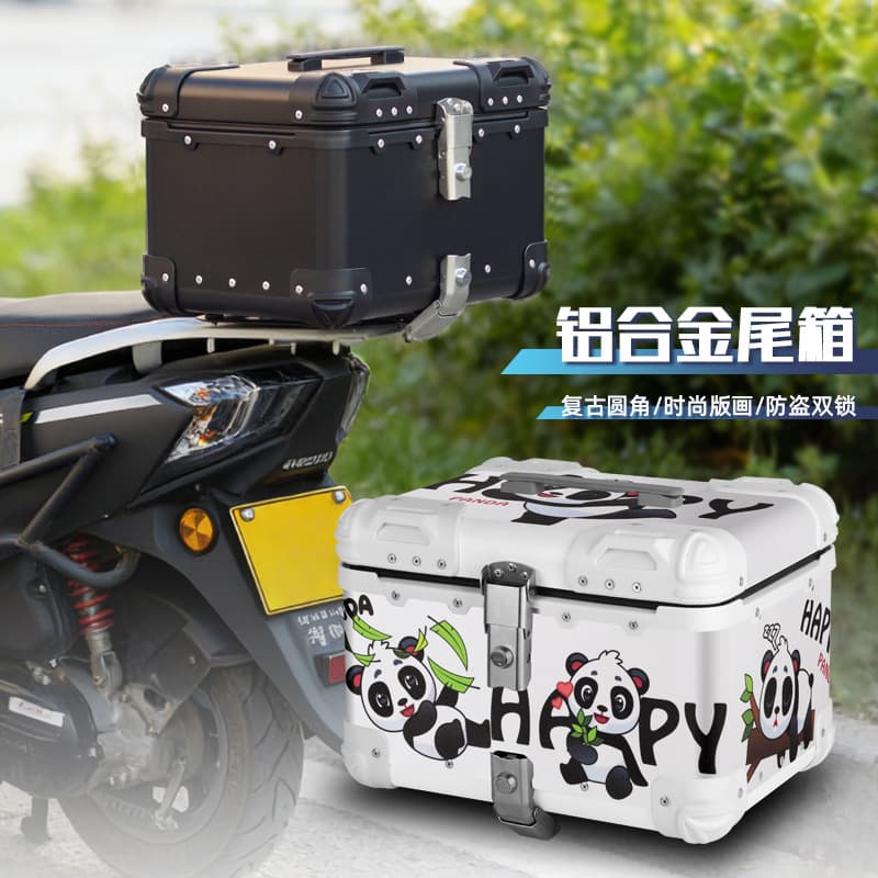 Motorcycle Aluminum Alloy Trunk Large Capacity Scooter Trunk Modified Retro Electric Vehicle Trunk