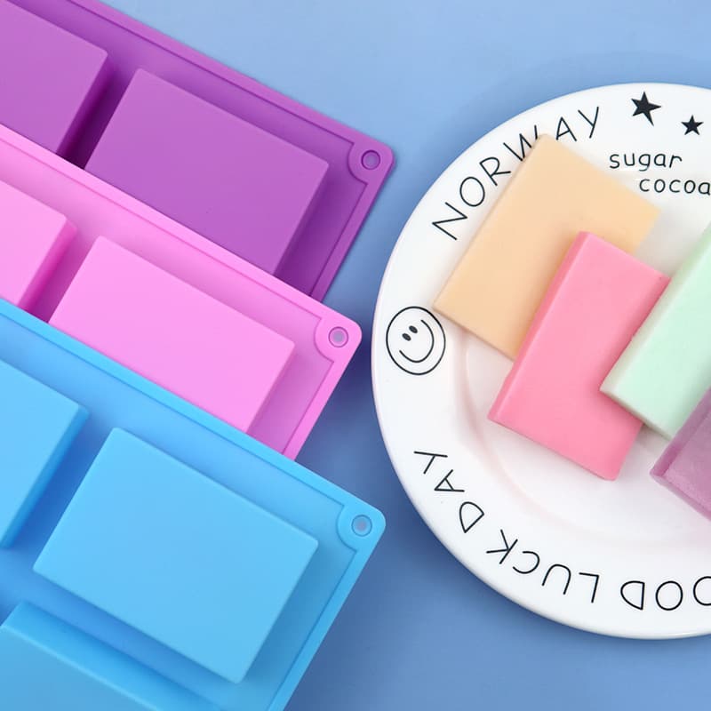 Spot wholesale 6-piece rectangular soap silicone cake mold, handmade cold-process soap mold, 100g of soap, event limited to light models