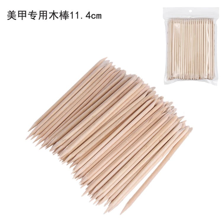 Nail tools wholesale orange sticks wooden stick dead skin push 11.4cm double-headed orange sticks 100 bags point drill sticks
