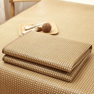 Rattan Mat Ice Silk Mat Foldable Summer Student Dormitory Single Bed Mat Winter-Summer Dual-Use Bed Mat Straw Mat Home F^