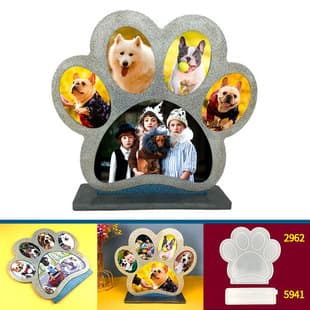 Dog Paw Photo Frame Epoxy Resin Mold DIY Pet Dog Paw Frame Ornament Mold Dog Paw Frame Hanging Silicone Mold