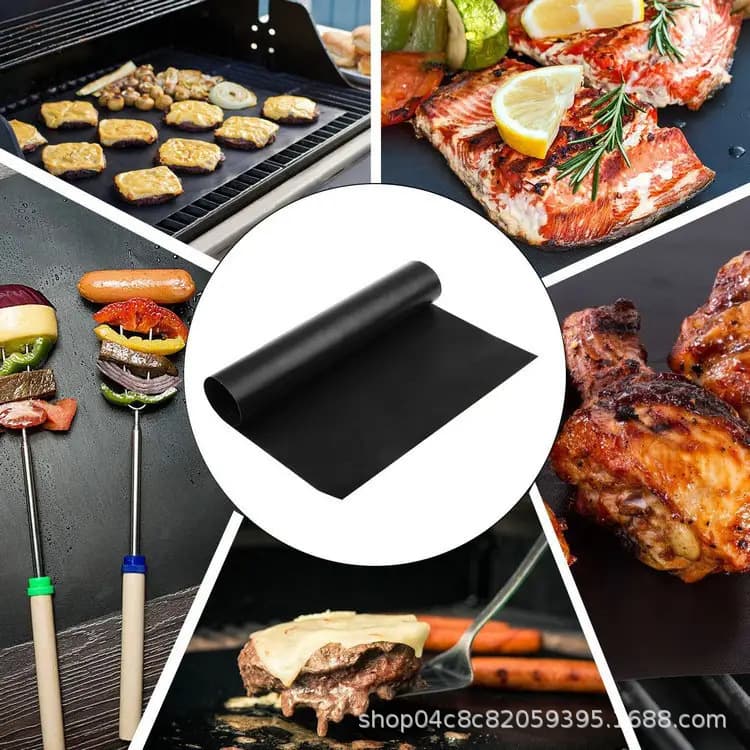Amazon Glass Fiber High-temperature Teflon BBQ Mats, Outdoor Non-stick BBQ Pads in Black and Copper