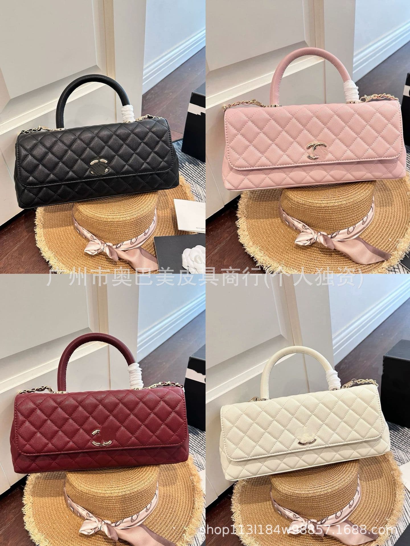 New Cross-border Women's Bag Chanel-style Handbag Diamond Quilted Stitching Classic Three-Color Lock Bag