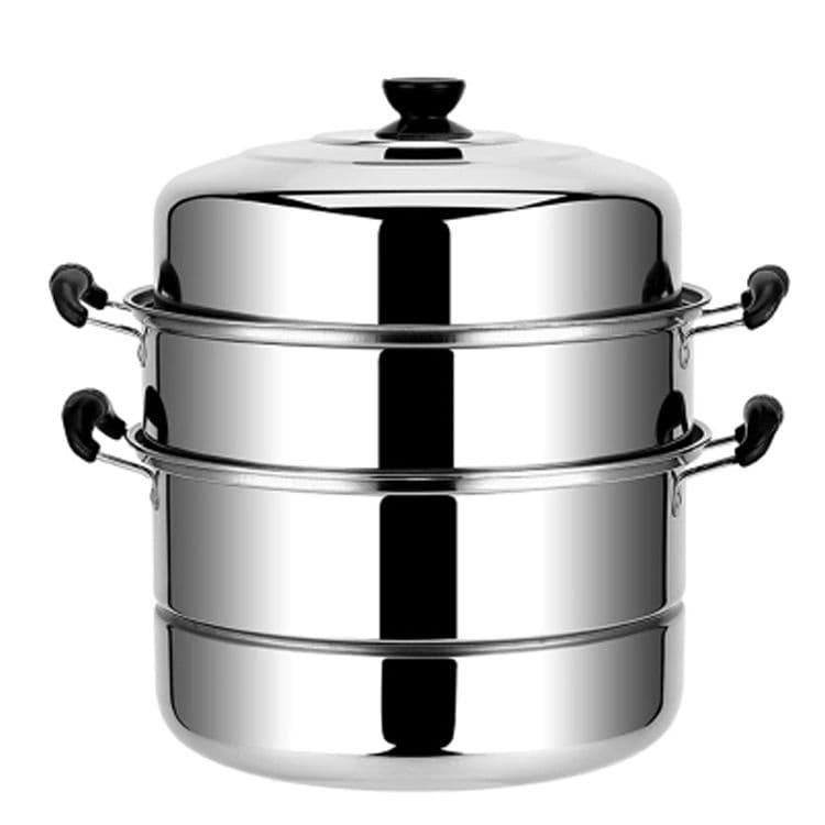 30cm Tall Stainless Steel Steamer Pot, Triple-Layer Thickened Design for Induction/ Gas Stoves, Large Home Steamer for Buns