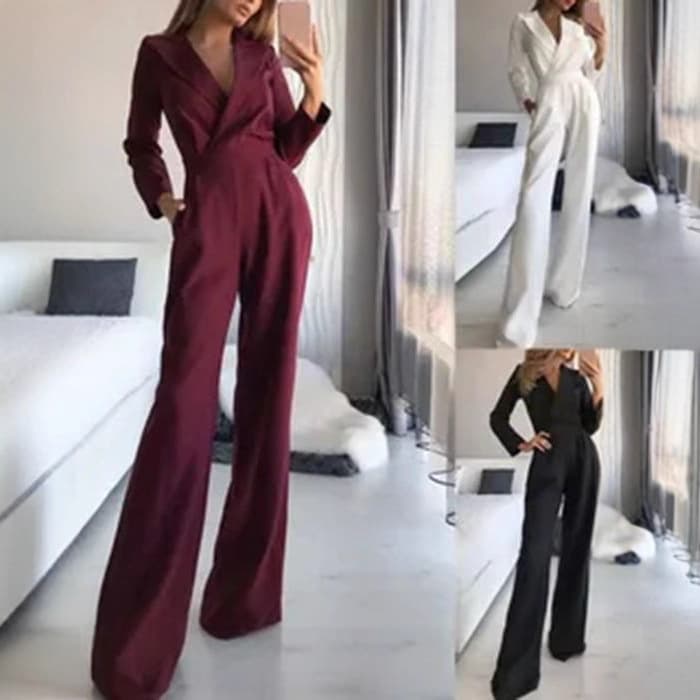Chinese-style long skirt and pants long-sleeve intellectual style commuting jumpsuit