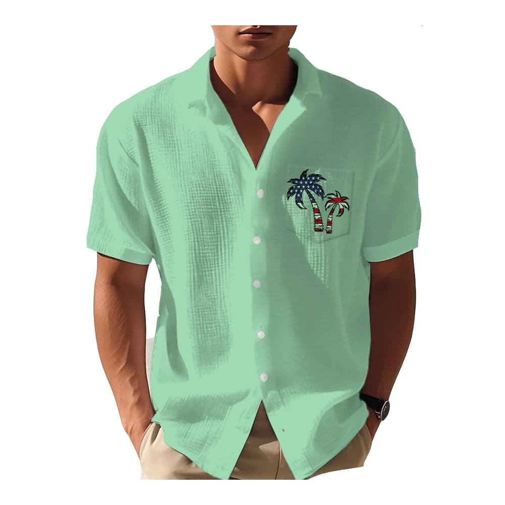 Foreign Trade 25 New Men's Fashion Hawaiian Style Digital Printing Shirts Factory Direct Sales Source Factory Direct Sales