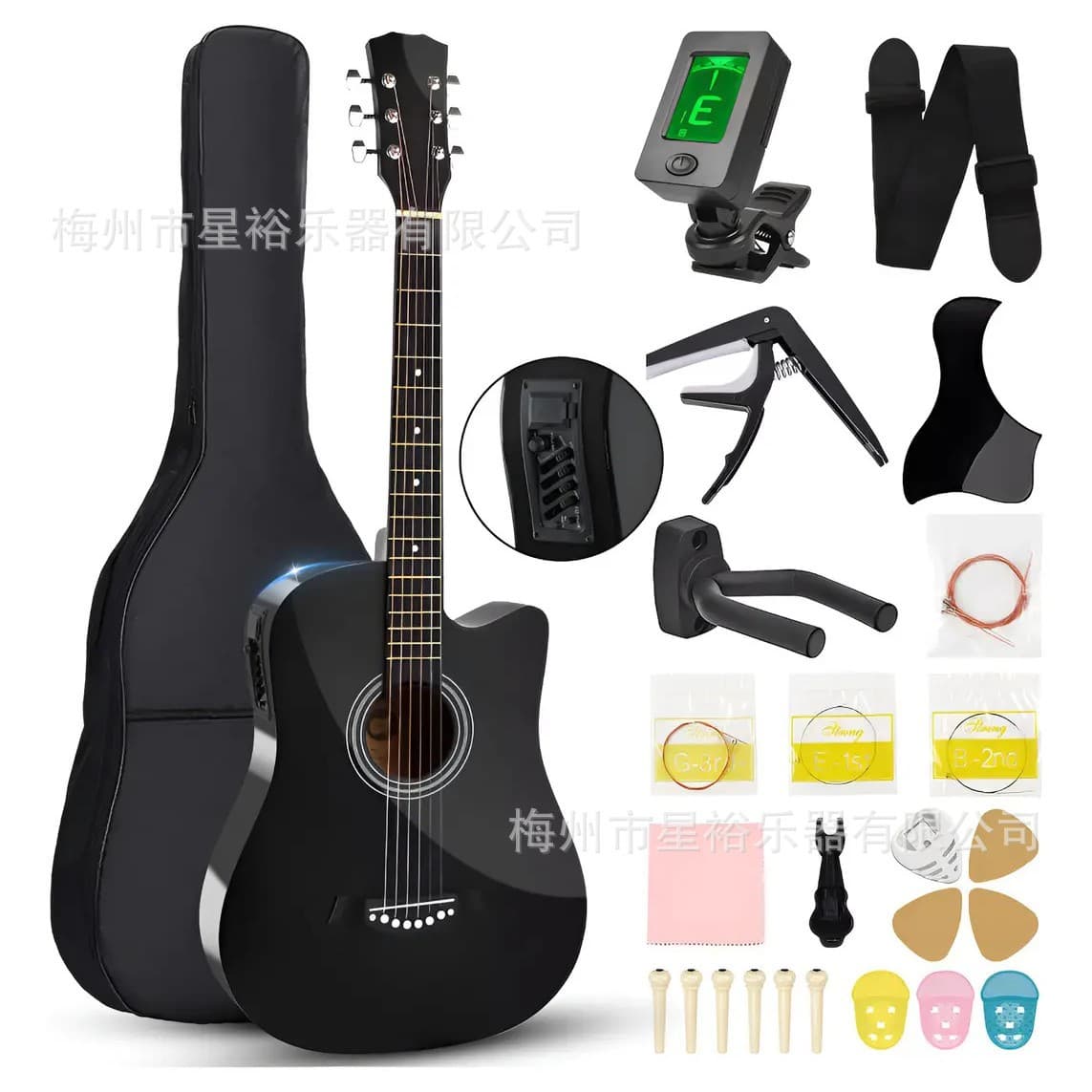 Cross-border 38-inch folk guitar electric box guitar guitar beginner entry practice piano popular piano factory wholesale