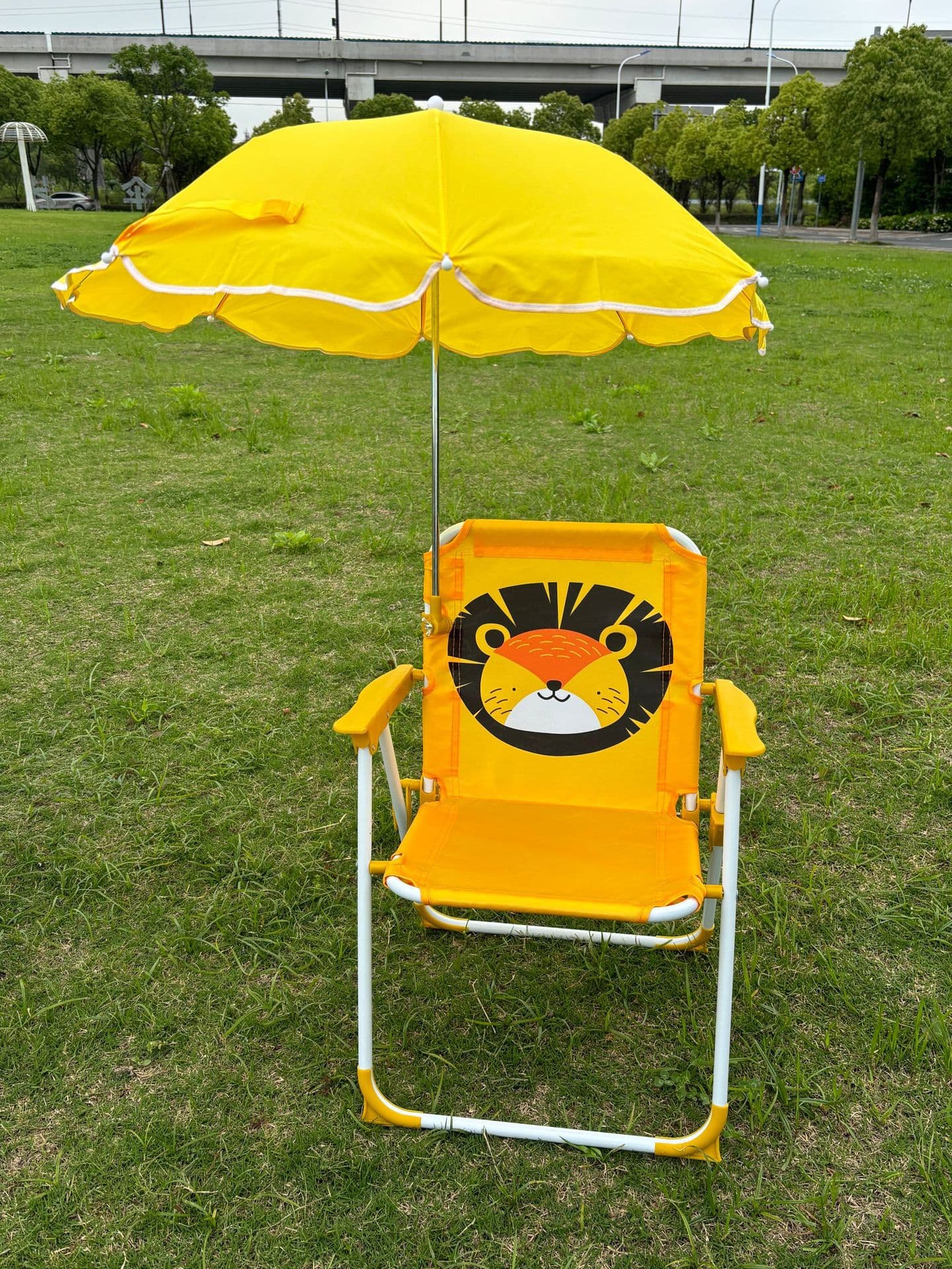 2025 New Children's Folding Chair with Umbrella Set Outdoor Camping Chair Beach Chair Portable Baby Folding Chair with Umbrella