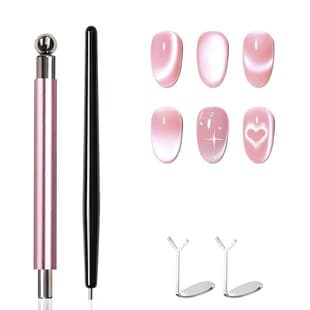 New Cat Eye Magnet Set Magnetic Bead Pen Nail Dual-Head Magnet Rod Heart Cat Eye Magnet Stand Tool