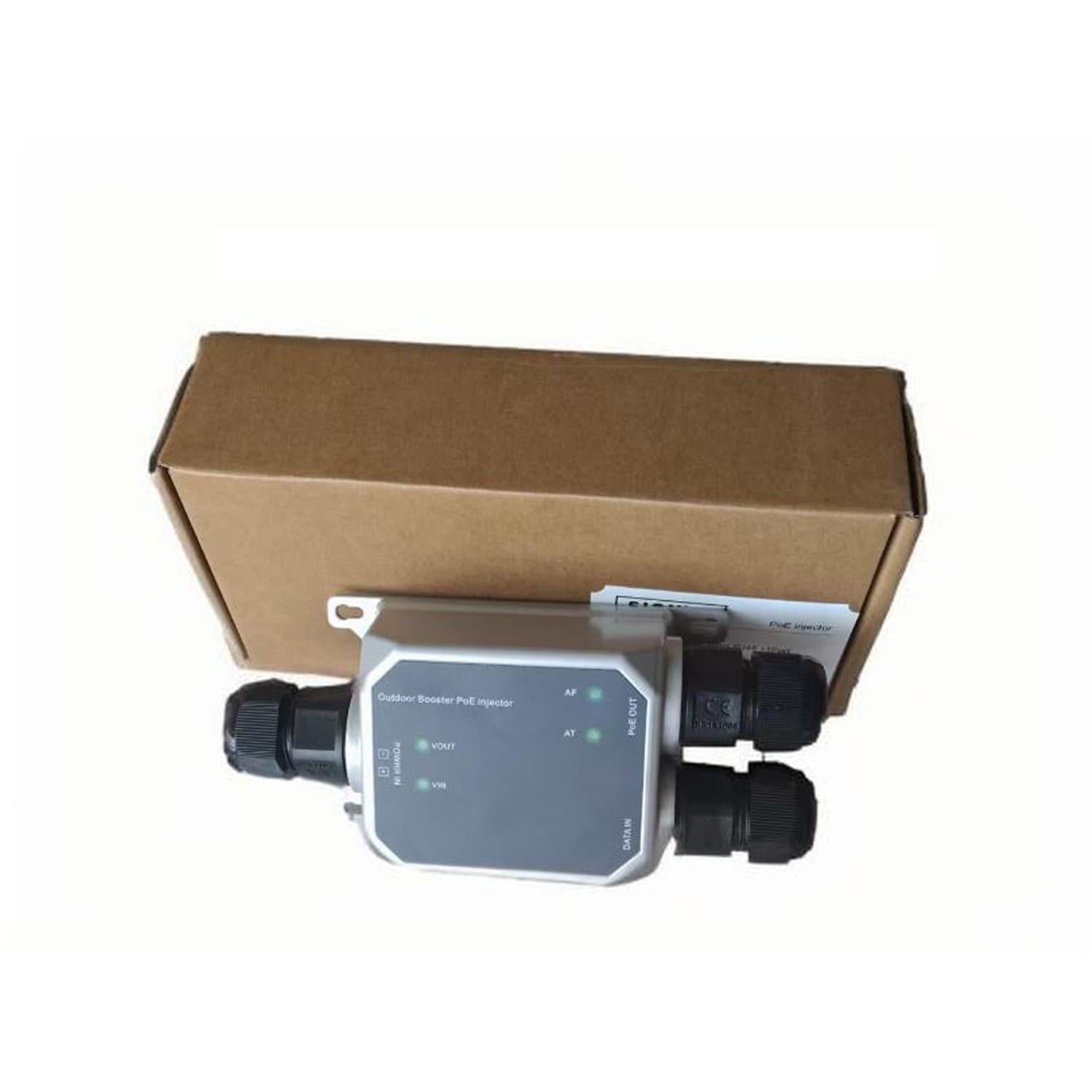 9-57Vdc input IP67 outdoor POE injector max 45W, 6KV ESD/surge protection