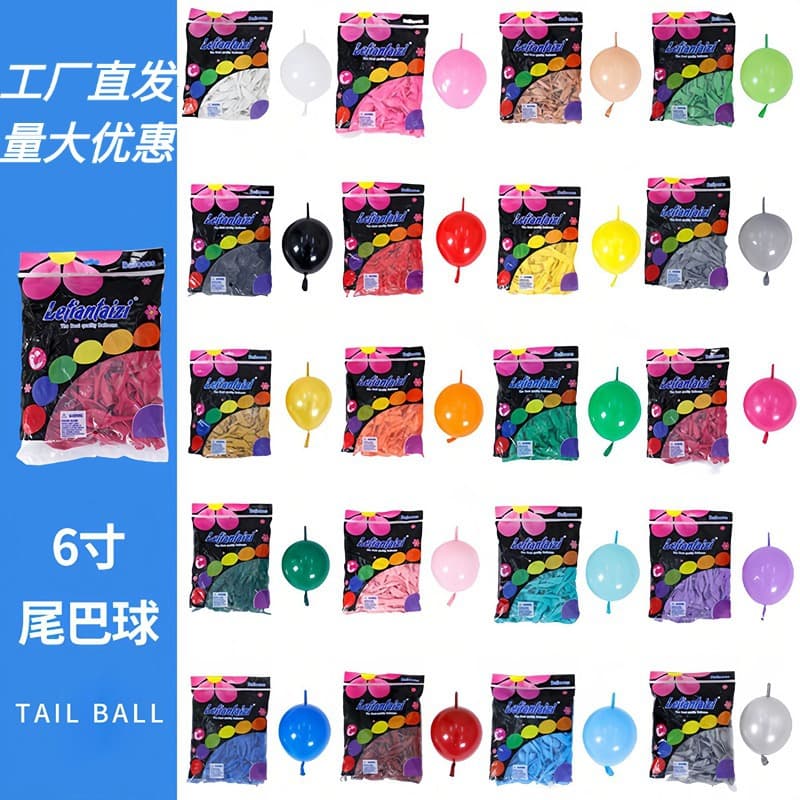 Letian 6-inch Thick Tail Balloons for Wedding Decoration, Birthday Party, Macaron Pin Tail Balloons, Venue Layout Styling