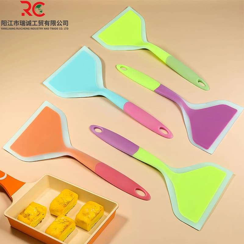 Silicone Spatula, High-temperature Resistant Tamagoyaki Turner, Non-stick Pan Silicone Spatula, Dual-color Transparent Wide Spatula, Kitchen Item