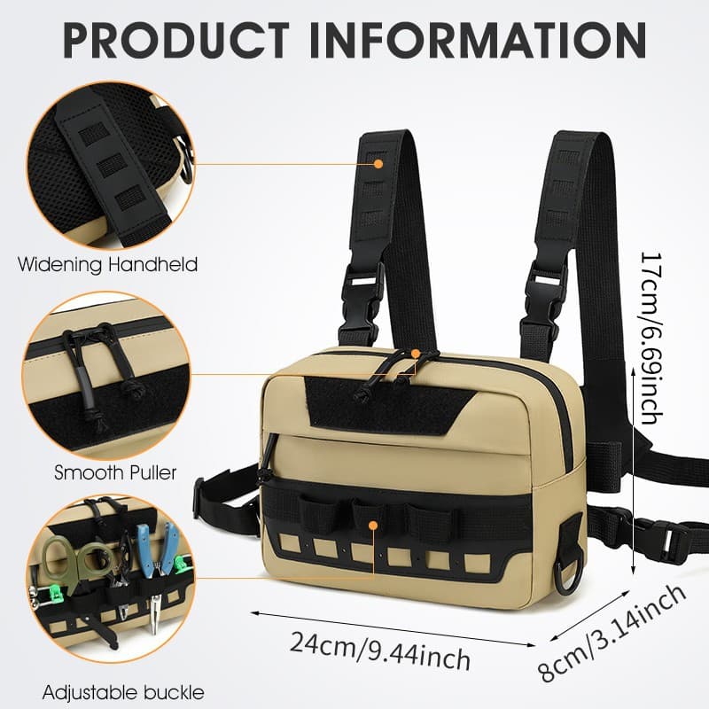 Outdoor Chest Bag, Backpack, Crossbody Bag, Trail Camping Hiking Chest Pack, Vest Backpack, Durable Multi-Layer Chest Bag, Vest Pack