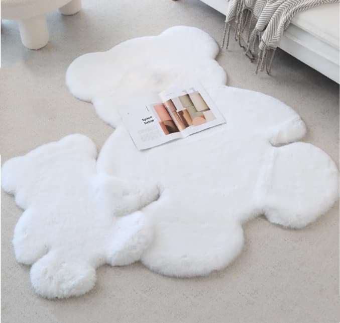 ins cute bear carpet plush decorative carpet bedroom sofa girly heart internet celebrity children's room bedside mat