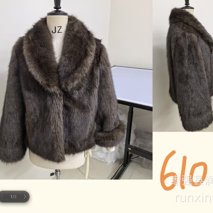 Cross-border EU/US Export Women's Fall/Winter Trendy Fashion Jacket Faux Fur Short Coat Customizable