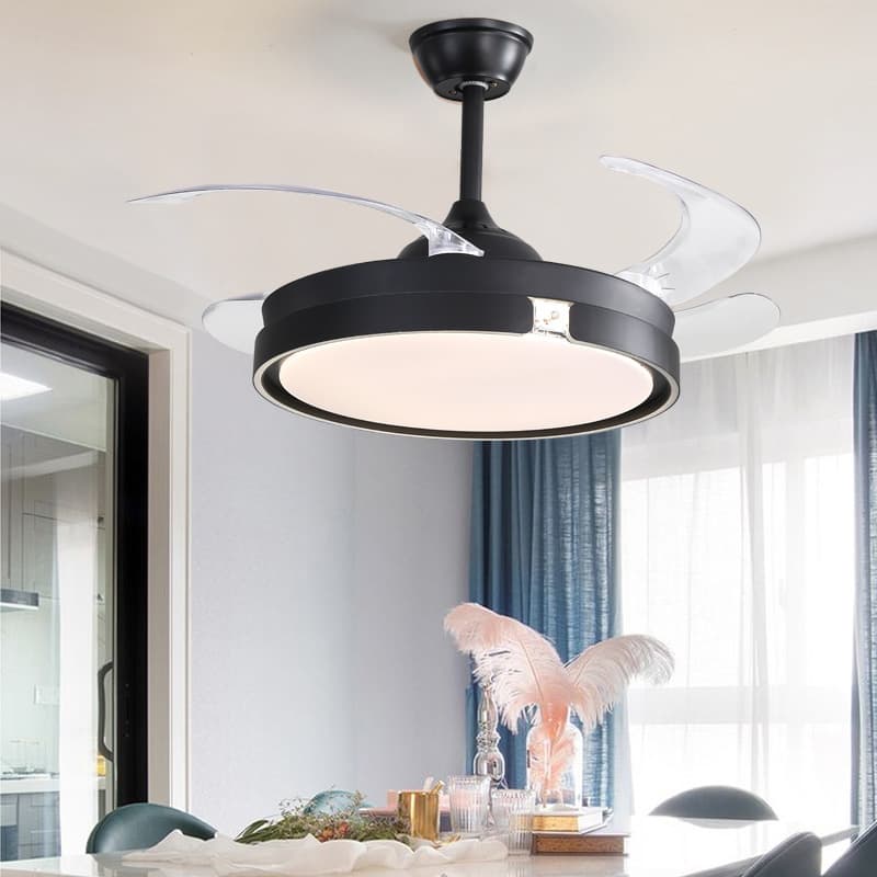 Invisible Fan Blade Variable Frequency Fan Light, Living Room Ceiling Fan Light Integrated LED, Powerful Wind, Silent Dining Room Fan Light