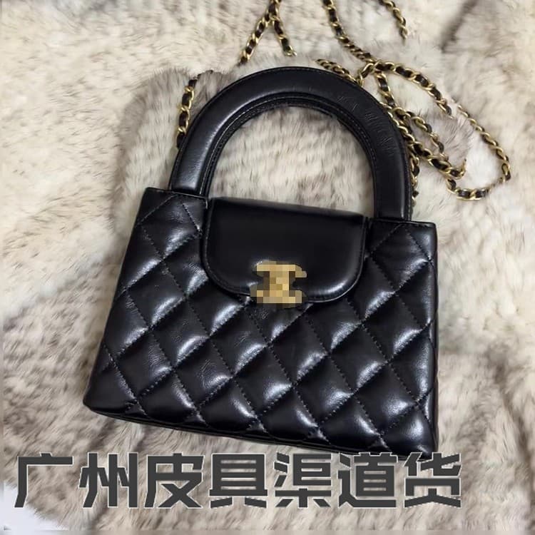 Premium Douyin Cross-border Women's Kelly Handbag Mini Genuine Leather Chain Quilted Shoulder Bag Crossbody Bag