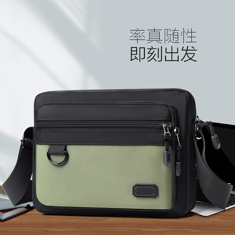 Men's large-capacity multi-functional shoulder crossbody bag, lightweight, wear-resistant and waterproof backpack, new horizontal style outdoor sports bag