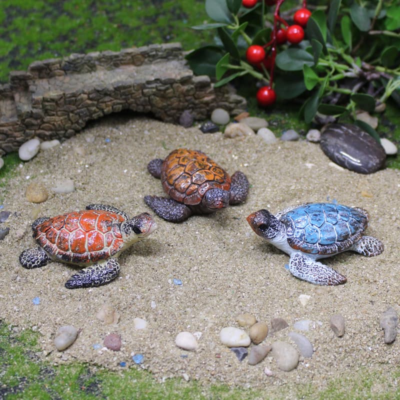 Cross-border Simulation Small Sea Turtle Ornament Garden Micro Landscape Aquarium Decoration Marine Animal Resin Craft