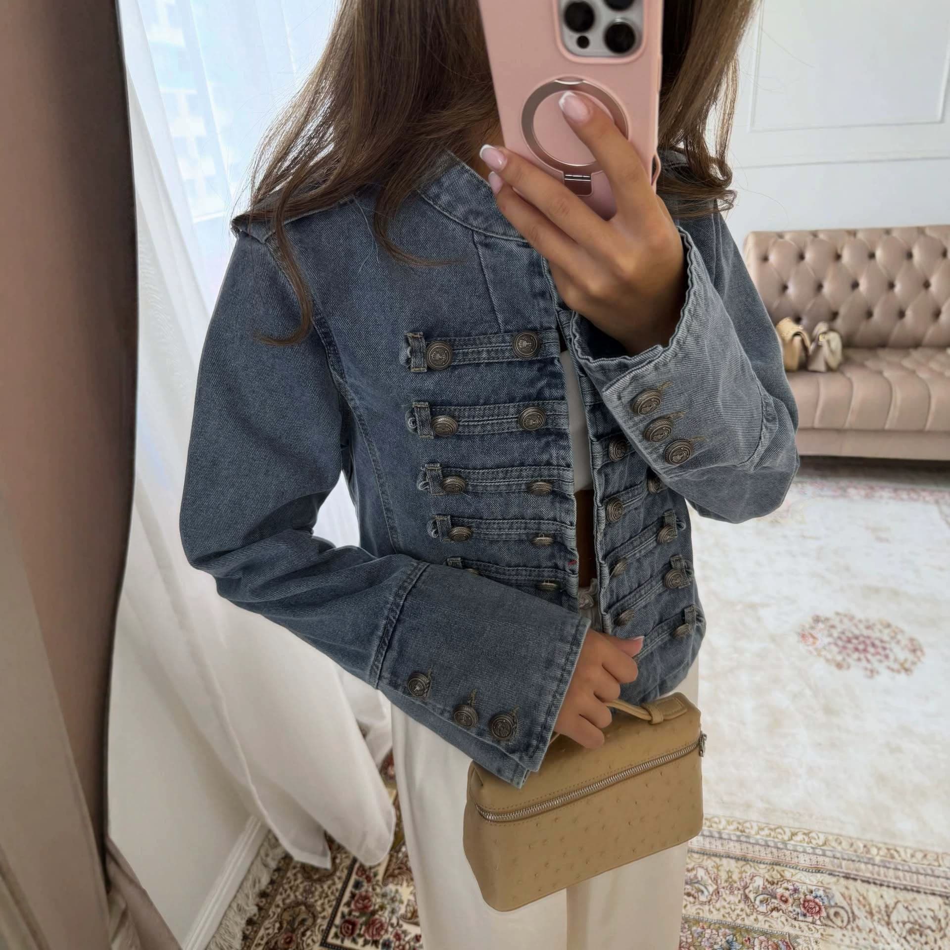 American Retro 2026 New Denim Shirt Jacket Women's Summer Mid-Length Loose Slim Hong Kong Style Personalized Jacket