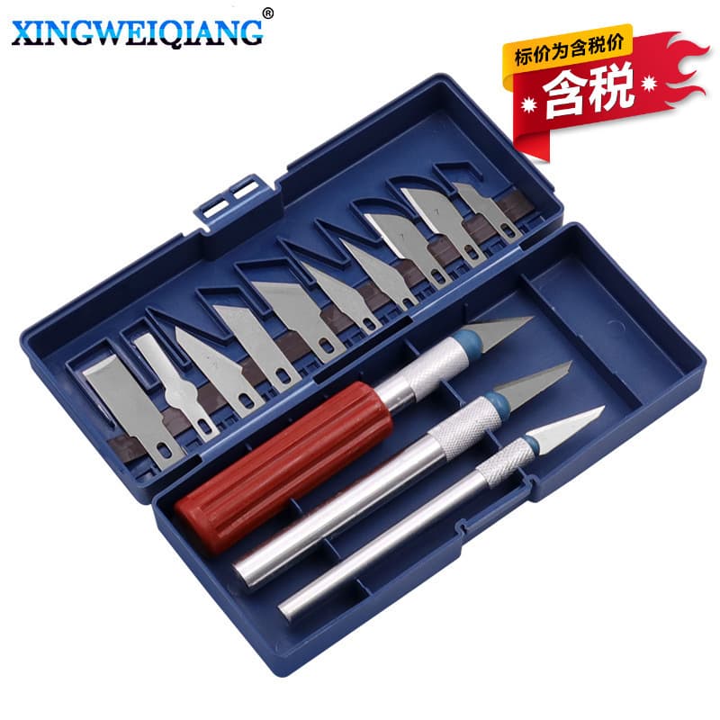 Tax Included Metal Carving Knife Fruit Carving Knife Utility Knife Small Carving Knife Model Paper Carving 13Pcs Carving Knife Set