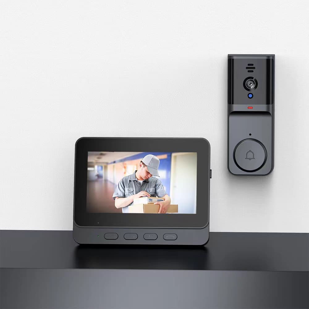 New cross-border low-power video doorbell with IPS screen, two-way intercom, mobile phone monitoring, and wireless smart doorbell.