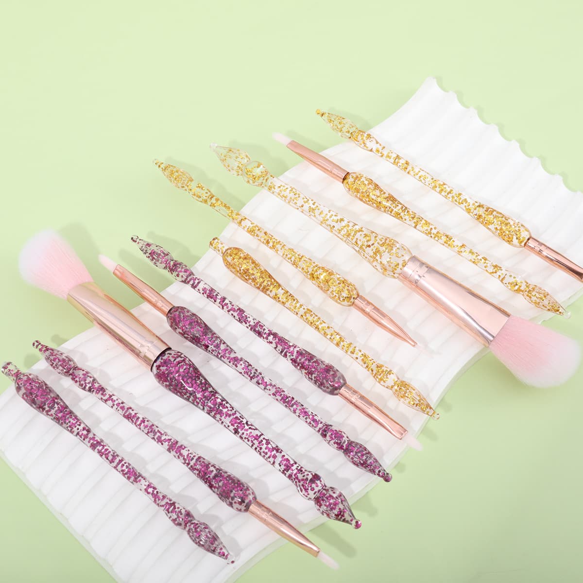 Pen Barrel Crystal Glitter Makeup Brush Plastic Handle Blush Eyeshadow Loose Powder Beauty Tool Accessories Source Factory