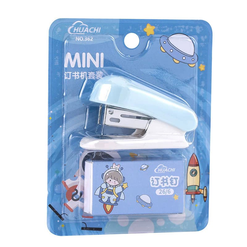 Mini Set Stapler for Students, Durable, High-Quality, Effortless, Cute Cartoon Stapler