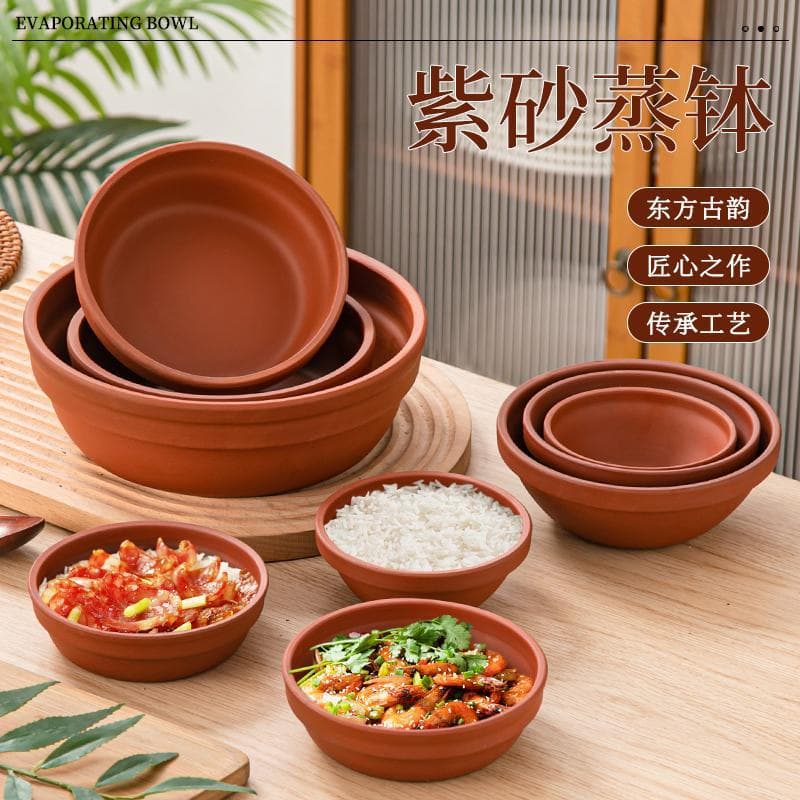 Earthenware steamed rice bowl ceramic rice bowl steamed vegetable bowl steamer rice bowl restaurant special bowl steamed rice earthen bowl steamed egg bowl